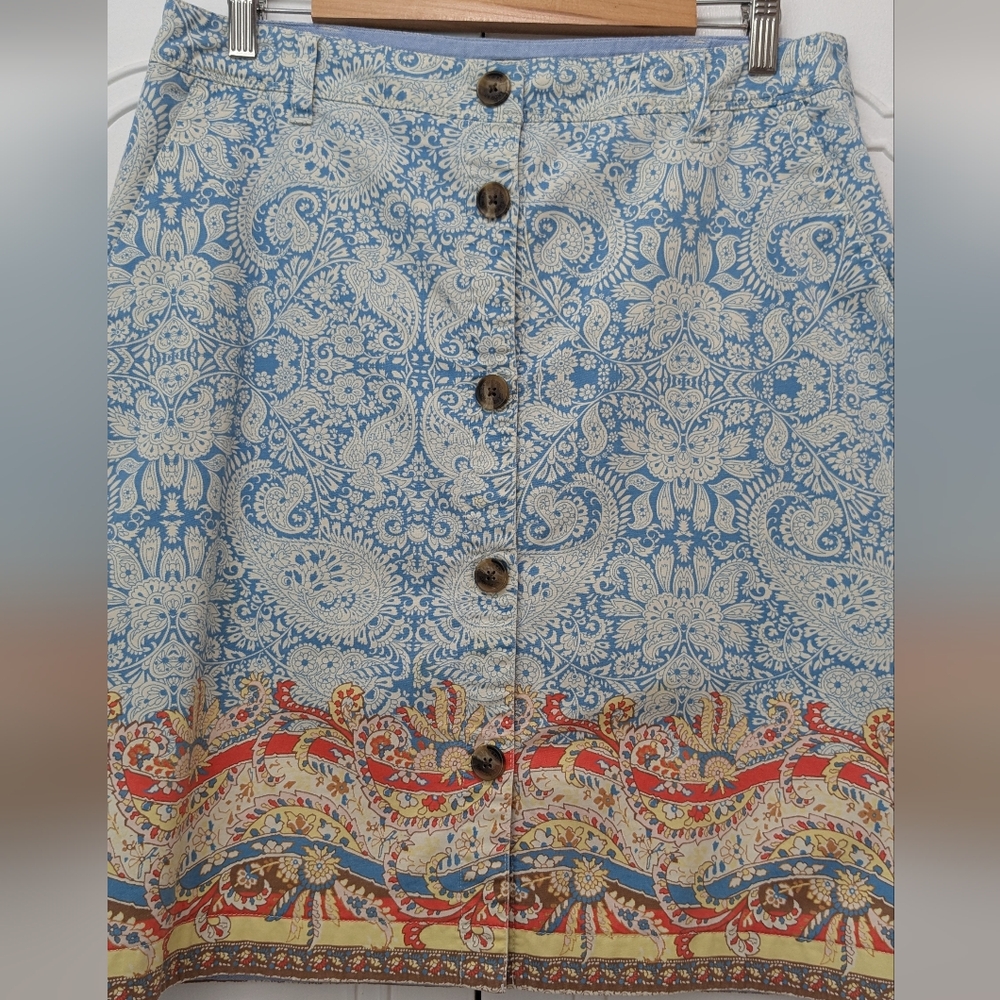 Lands' End Blue A-Line Knee-Length Skirt for Casual Wear - Picture 3 of 11